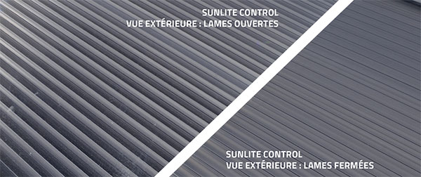 Vue sur les lames du Sunlite Control