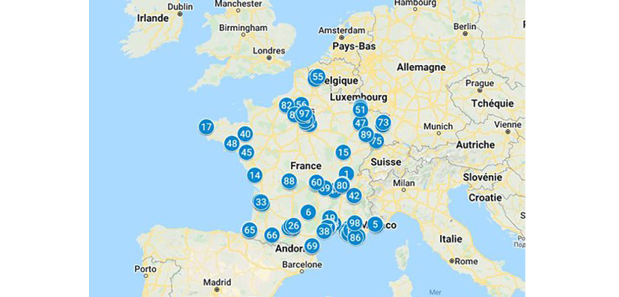 Carte négoces en matériaux Bluetek