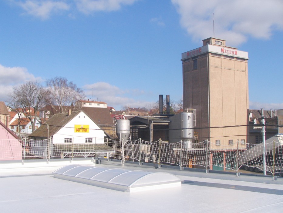 Remplacement de voûtes polyester par des voûtes polycarbonate sur la toiture de l'usine Meteor